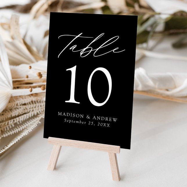 Black and White Modern Elegance Wedding Table Number (Creator Uploaded)