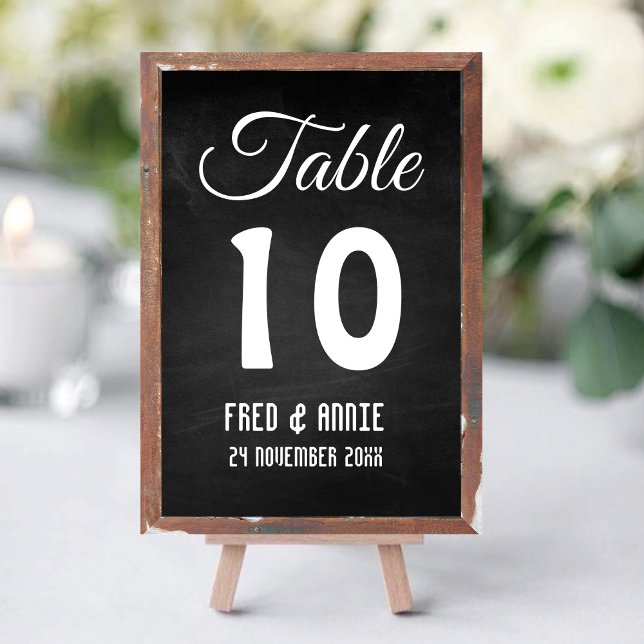 Black and White Modern Elegance Wedding  Table Number (Creator Uploaded)