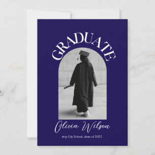 Black and White Modern Elegant  chic Graduation Invitation