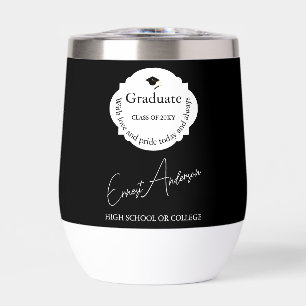 Black and White Modern Elegant Graduate Graduation