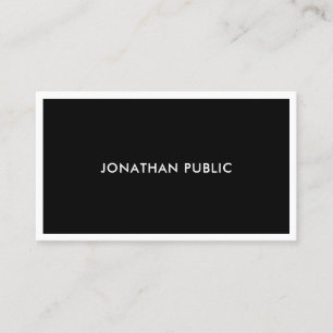 Black And White Modern Elegant Minimalist Template Business Card