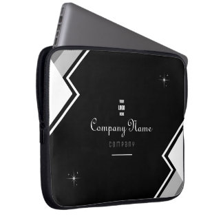Black And White Modern Elegant Personalised  Lapto Laptop Sleeve