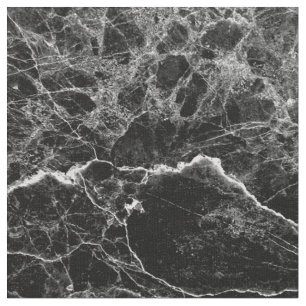 Black and White Modern Faux Marble Pattern Fabric