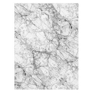Black and White Modern Faux Marble Pattern Tablecloth