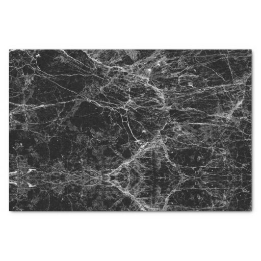 Image of Black and White Modern Faux Marble Pattern Tissue Paper