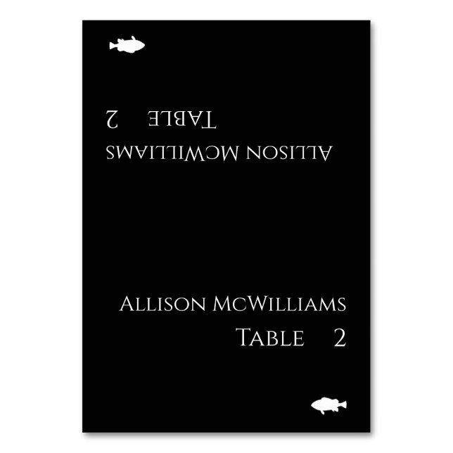 Black and White-Modern-Fish Icon- Table Number (Front)