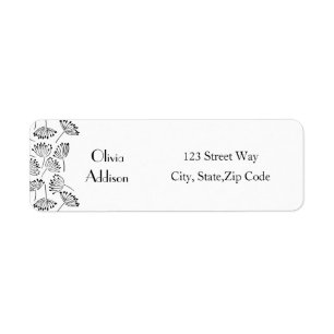 Black and White Modern Floral Dandelion Simple