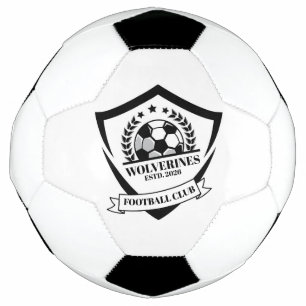 Black and White Modern Football Club Logo Custom