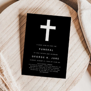 Black And White Modern Funeral Announcement