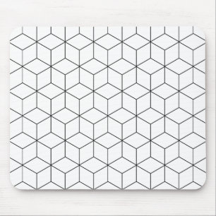 Black And White Modern Geometric Mouse Mat