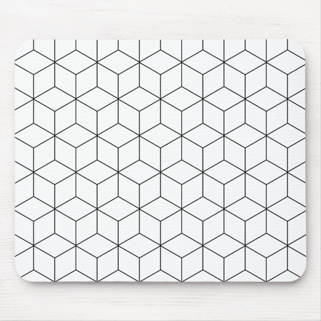 Black And White Modern Geometric Mouse Mat (Front)