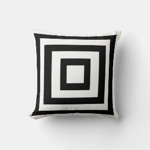 Black and white modern geometric throw pillow