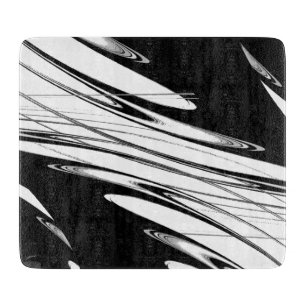 Black and White Modern Glass Cutting Board