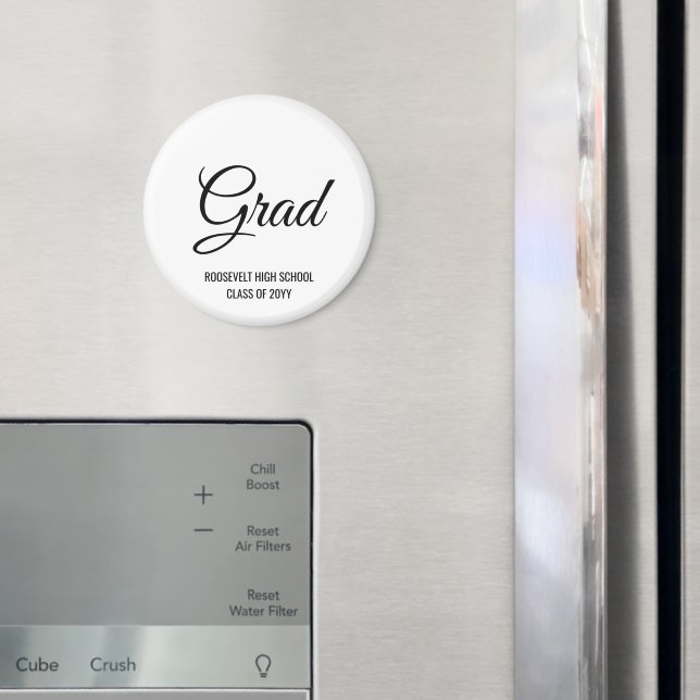 Black and White Modern Graduation Party Memory Magnet (In Situ (Fridge))