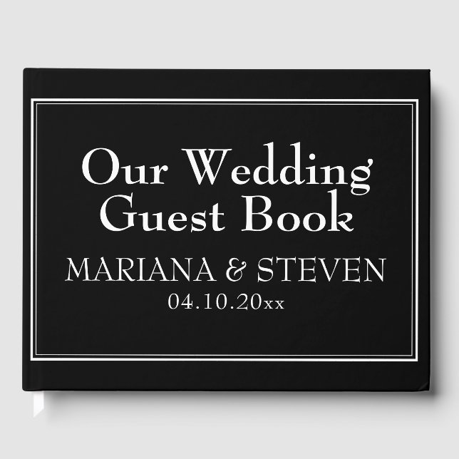 Black and White Modern Guest Book (Front)