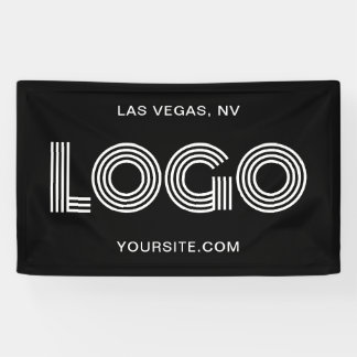 Black and White Modern Large Rectangular Logo Banner