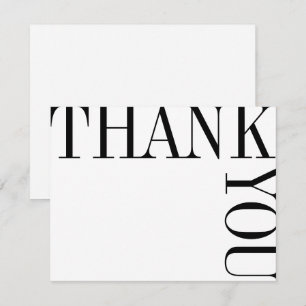 Black and White Modern Large Text Thank You Note Card