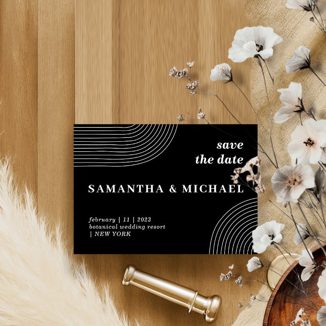 Black and White Modern Line Art Elegant Save date Invitation (Creator Uploaded)