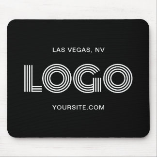 Black and White Modern Logo Mouse Mat