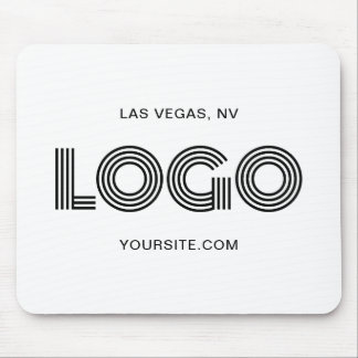 Black and White Modern Logo Mouse Mat