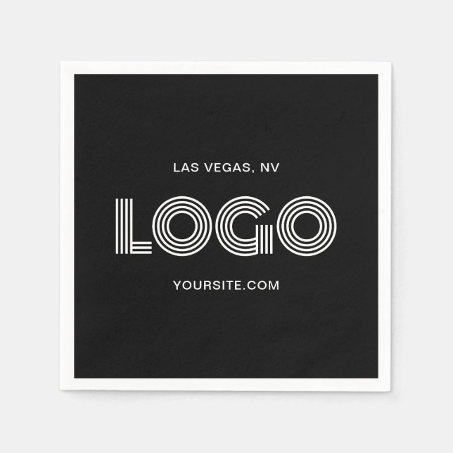 Black and White Modern Logo Napkin (Front)