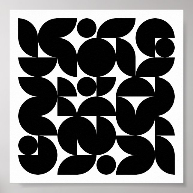 Black and white modern minimalism pattern poster (Front)