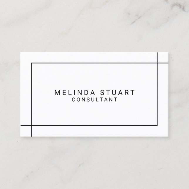 Black and White Modern Minimalist Business Card (Front)