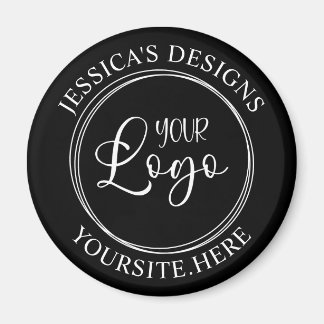 Black and White Modern Minimalist Circle Logo Magnet