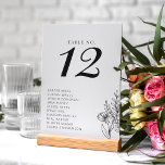 Black and White Modern Minimalist Classic Wedding Table Number<br><div class="desc">Black and White Modern Minimalist Classic Wedding Table Number.</div>