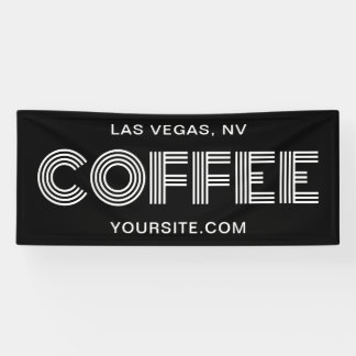 Black and White Modern Minimalist Coffee Banner