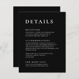 Black and White Modern Minimalist Elegant 2 Enclosure Card
