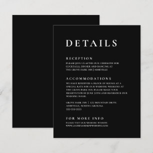 Black and White Modern Minimalist Elegant 2 Enclosure Card