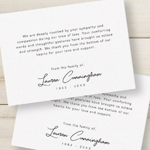 Black and White Modern Minimalist Simple Funeral Card