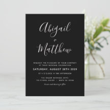 Black and White Modern Minimalist Wedding
