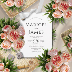 Black and White Modern Minimalist Wedding Invitation