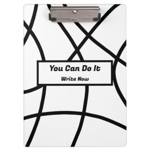 black and white Modern Minimalistic Abstract  Clipboard