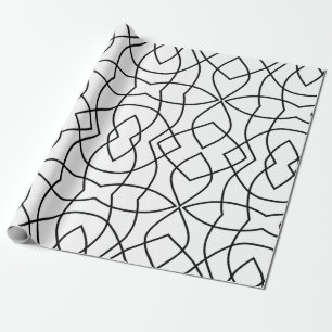 black and white Modern Minimalistic Abstract  Wrapping Paper