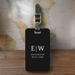 Black and White Modern Monogram Minimalist Luggage Tag<br><div class="desc">Elevate your travel experience with our Classic Elegant Modern Minimalist Monogram Luggage Tag. This meticulously designed accessory seamlessly combines timeless elegance with contemporary minimalism, ensuring your luggage stands out with sophistication. Crafted with precision and attention to detail, this luggage tag is more than just a practical item; it's a personalised...</div>