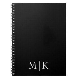 Black and White Modern Monogram Notebook
