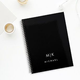 Black and White Modern Monogram Planner