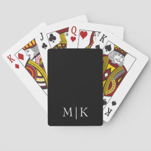 Black and White   Modern Monogram Playing Cards