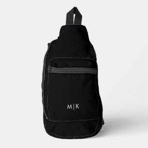 Black and White Modern Monogram Sling Bag