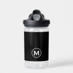 Black and White Modern Monogram Water Bottle<br><div class="desc">This modern water bottle design features a rich black background,  with your monogram initial in bold white text for a look that is simple and stylish,  yet professional.</div>