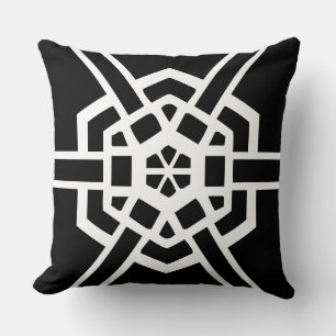 black and white modern pattern cushion