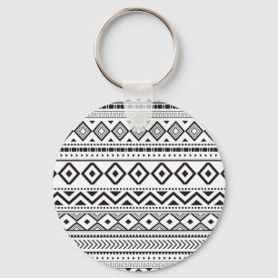 Black and white modern pattern key ring