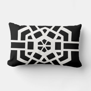 black and white modern pattern lumbar cushion