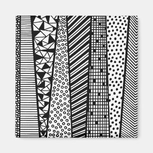 Black and white - modern pattern magnet