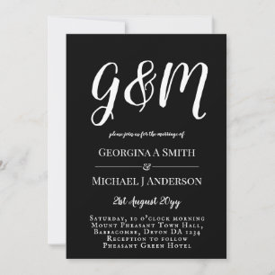Black and White Modern PHOTO Wedding Invitations