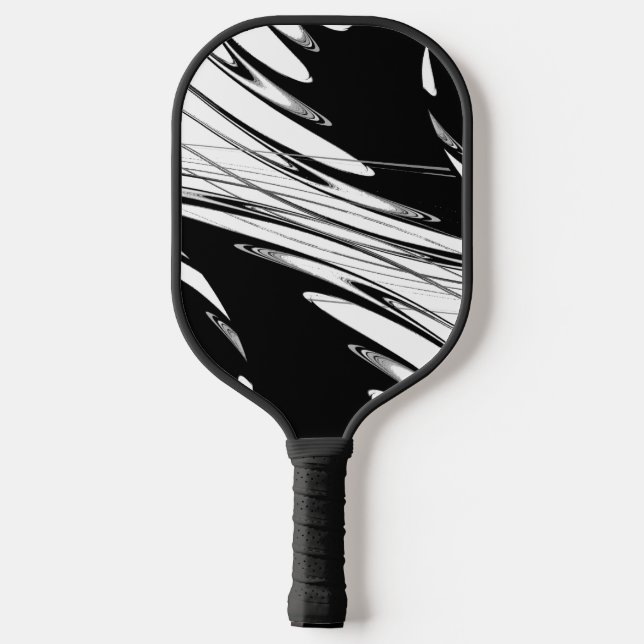 Black and White Modern Pickleball Paddle (Back)