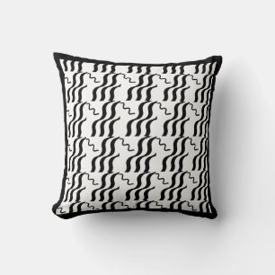 black and white modern pillow